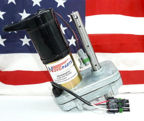 RV Slide Out Motor Long Drive Shaft Replacement For Power Gear Slide Out Motor MX2 382134 against flag background