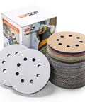 5 Inch Sanding Discs Set 120 Pack Hook And Loop 8 Hole Silicon Carbide Wet Dry For Random Orbital Sander With Interface Pad