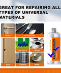 5 Minute Metal Glue Heavy Duty Waterproof Epoxy Adhesive For Metal Stainless Steel Aluminum Plastic Wood Ceramic Fast Set