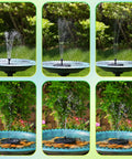 Solar Water Fountain For Bird Bath And Pond, Upgraded 6 Nozzles System, Free Standing Floating Solar Pump in use.