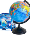 6 Inch Educational World Globe With Stand For Kids, Rotating Political World Map, Kid Friendly Classroom Geography Teaching Aid