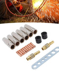 Fafeicy 21 Piece Welding Accessory Kit With Brass Gas Nozzles And 0.8mm Contact Tips For Mig Welding Torch including brass nozzles and tips.