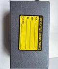 2x3 Inch Preventive Maintenance Sticker Set 200 pcs black yellow label on equipment box showing date and next due fields