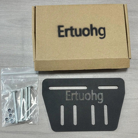 Built Tough Heavy Duty Bed Frame Adapter Connector Plates For Secure Headboard Mounting, solid steel parts with bolts and washers.