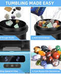 All In One Rock Polisher Kit With Noise Reducing Cover Variable Speed And Timer Includes Four Polishing Grits Rough Gemstones