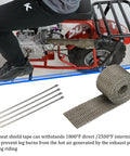 Exhaust Header Pipe Muffler Replacement For Predator 212 196cc 224cc 6.5HP Engines on mini bike with heat shield tape and ties