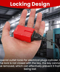 Electrical Plug Lockout Device For US 2 And 3 Prong Plugs Key Retaining Safety Lock 2 Pack OSHA LOTO Compliant in hand