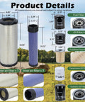 Product diagram of All In One Heavy Duty Maintenance Filter Kit For 3025E 3032E 3036E 3038E Compact Utility Tractors Compatible With John Deere