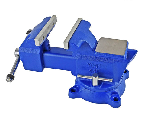 Beefy 6 Inch Combination Vise For Pipe And Bench Work With Swivel Base Cast Iron Frame And Steel U Channel Replaceable Serrated Jaws Big Anvil Surface Built Tough And Ready, blue