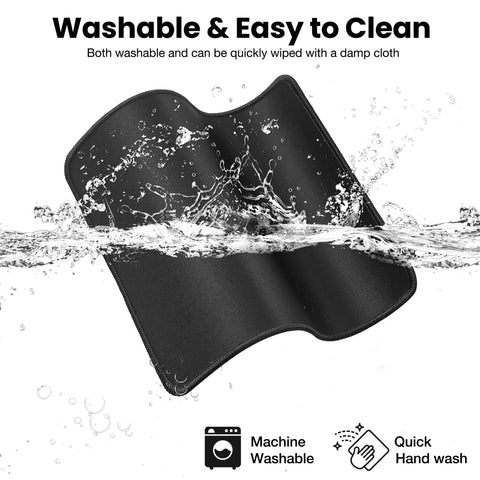 Stitched Edge Non Slip Rubber Mouse Pad For Laptop And PC Use Go To Desk Mat For Gaming Office And Home Black Square 9.8 Inches By 8.3 Inches By 0.08 Inches image showing washing flexibility.