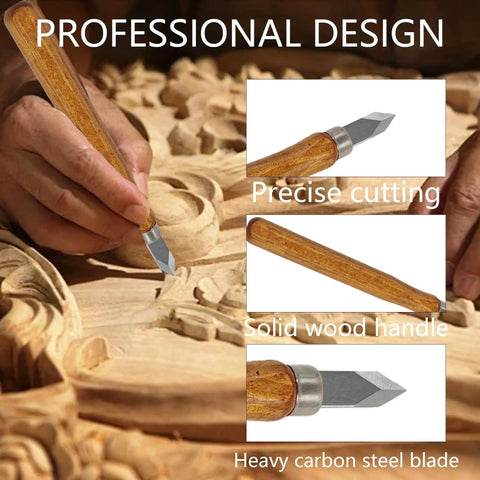 Badass Marking Knife Set High Carbon Steel Blades With Double Bevel Edges And Ergonomic Grip Handle, wood handle and precision cutting.
