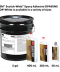 DP460NS Epoxy Adhesive White 50 mL Cartridge For Metal Wood Ceramic Glass And Select Plastics, various sizes shown