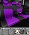 Leather Seat Covers Full Set For SUV Sedan And Van Water Resistant With 3D Foam Back Support All Season Comfort Purple Black interior