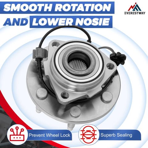 4WD Front Wheel Hub Bearing Assembly With ABS For Chevy Silverado Suburban Tahoe Avalanche Escalade GMC Yukon 1 PC OE Replacement 515096 WE60747