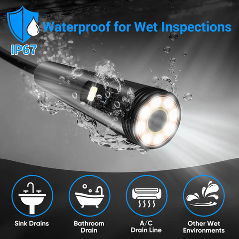 High Definition Dual Lens Endoscope Cam With Light For Tight Spaces 1920P Borescope With 8 Plus 1 Adjustable LED Lights waterproof