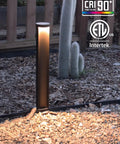 Low Voltage 5W Anti-Glare LED Path Lights With 5CCT Color Temperatures, Die Cast Aluminum Housing IP65 Waterproof Outdoor Pathway Lighting For Sidewalks And Walkways, 1800K To 5000K, ETL Listed, Pack Of 6 installed in garden path lighting up pebbles.