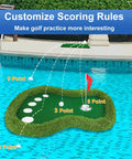 Floating Golf Green For Pool And Lake, Chipping Green Mat With Ball Retriever, customizable scoring system in pool