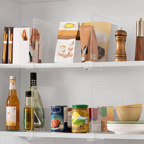 Six Pack Clear Acrylic Shelf Dividers Vertical Closet Organizer For Handbags Sweaters And Shirts Keeps Your Gear Snug Game Changer Space Saver Bedroom And Kitchen Storage System Keep It Tight And Tidy