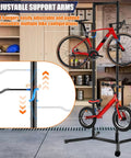 Freestanding Bike Storage Rack For Garage Holds Four Bikes With Adjustable Arms Gravity Indoor Stand Space Saving