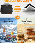 Premium 9 Liter Soft Sided Cooler Bag With Leak Proof Design Keeps Your Grub Fresh All Day Superior Triple Layer Insulation with Oxford fabric and PEVA lining.