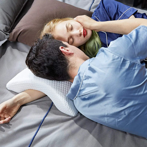 Couples Cuddle Pillow With Memory Foam Arched U Shaped Arm Hole For Travel Rest Office And Bed, Ultra Cozy Support