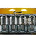 50mm Laminated Steel Padlock Set Keyed 2 Inch Shackle Boron Steel Body Built Tough Weatherproof Heavy Duty Locks 4 Pack