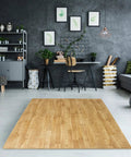 Wood Grain Foam Floor Tiles With Interlocking EVA Puzzle Mats And Borders, Three Eighths Inch Thick, 48 Sq Ft Coverage shown in room.