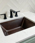12 Inch Hand Hammered Solid Copper Bathroom Sink Undermount Or Drop In Aged Copper Finish 18 Gauge Build Dual Flex Rim