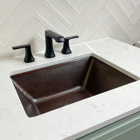 12 Inch Hand Hammered Solid Copper Bathroom Sink Undermount Or Drop In Aged Copper Finish 18 Gauge Build Dual Flex Rim