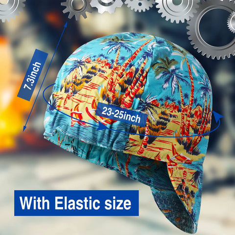 Eight Pack Reversible Welding Caps For Men And Women, Elastic Flame Resistant Cotton Welding Hat With Mesh Inside Liner