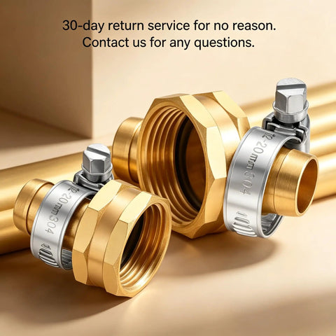Heavy Duty Hose Repair Connector Kit With Brass Fittings And Stainless Clamps To Fix Leaks Fast On Standard 3/4 Inch Garden Hoses Easy Setup For DIY Plumbing Pros And Homeowners Who Need A Solid Fix Today. Brass hose repair fittings with stainless clamps for 3/4-inch garden hoses