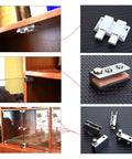 Stainless Steel Glass Door Pivot Hinges And Clamp Set For Free Swinging 5-8mm Glass Doors, Includes Double Magnetic Catch Latches