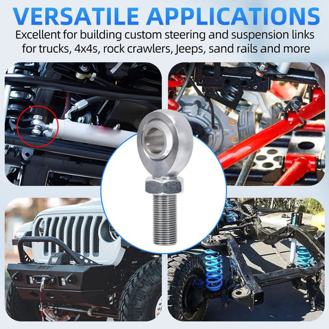 Durable 3/8-24 RH Rod End Bearing Kit Heim Joint With Chromoly C1045 Steel For Heavy Duty Linkage High Strength Fatigue Resistant Ready For Extreme Shock Load Applications used in Jeep suspension linkages