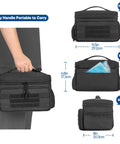 Damero small medicine storage bag, black emergency first aid organizer with front MOLLE panel and carry handle.