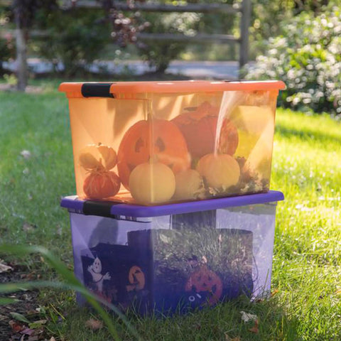 Massive 64 Quart Storage Bins Set Of 18 Stackable Clear Containers With Super Secure Latch Lids Heavy Duty Plastic Rock Solid Tough Build For Holiday Gear Multipurpose Organization