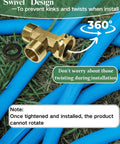 Beefy Brass Hose Tee Fitting Three Quarter Inch GHT Female To Male To Male Three Way Swivel Connector For Yard Watering Rust Resistant Leak Free Outdoor Hose Adapter Heavy Duty And Easy To Attach, brass 3-way tee on hoses