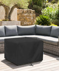 Outdoor Ottoman Cover 26W By 26D By 18H Square Coffee Table Waterproof All Weather Protection For Patio Furniture Side Table Black