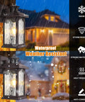2 Pack Motion Sensor Outdoor Lights With Dusk To Dawn Sensor Oil Rubbed Bronze Waterproof Wall Sconces in rain and snow