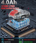 4.0Ah battery for Cordless Hedge Trimmer 21V With 4000mAh Battery, visual of lithium battery on circuit board