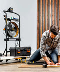 Heavy Duty 300 Lb Hand Truck That Converts To A 5 In 1 Mobile Workshop With Built In 3 Speed Fan And LED Light for on-site jobs