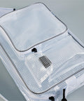 Clear Anti Static Crossbody Satchel For Laptops And Precision Tools, showing spacious compartments and mesh design