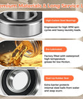 Heavy Hitter Washer Bearing And Seal Kit For Samsung Front Load Washers Replacement Dc62-00156a 6601-002637 6601-000148 showing high-carbon steel bearings and pre-lubricated grease.