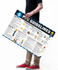 Safety Poster 18 By 24 Inch Eye, Ear, And Respiratory PPE Guide For The Job Site, OSHA Compliant Tear-Resistant Sign being held