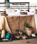 Extra Wide Burlap Fabric Roll 72 Inch Wide By 100 Feet Long Industrial Grade 10 Oz Burlap for wedding table decoration with greenery.