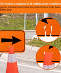 Six Pack Orange Traffic Arrow Signs installed on cones for detours and road barricades with directional arrows visible outdoors.