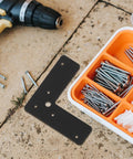 Tough As Nails 4 Piece Black L Shaped Stainless Steel Corner Brackets 2mm Thick Flat Angle Braces with screws and drill