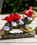 Cardinal Garden Statue With Solar Lights Outdoor Memorial Figurine Waterproof LED Cardinal Light Garden Decor