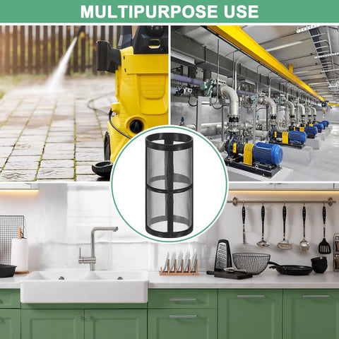 Multipurpose use 2 Pack 100 Mesh Stainless Steel Filter Screens For Water Pumps And Hoses Reusable Inline Sediment Filter Replacement For T Strainers Pressure Washers RVs Garden Hoses Black