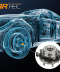 Illustration with Six Lug Wheel Hub Assembly 515065 for Nissan Frontier 2005 to 2015 and Suzuki Equator 2009 to 2012 with ABS, front view