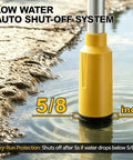 Heavy Duty Cordless Stick Transfer Pump Battery Powered For Tight Spots With 3 Section Detachable Tube, showing low water auto shut-off feature.